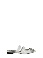 White Leather Philipp Plein Flats