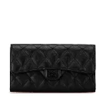 Black Leather Chanel Wallet