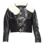 Black Leather Dsquared2 Jacket