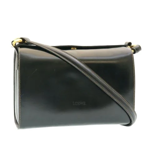 Black Leather Loewe Shoulder Bag