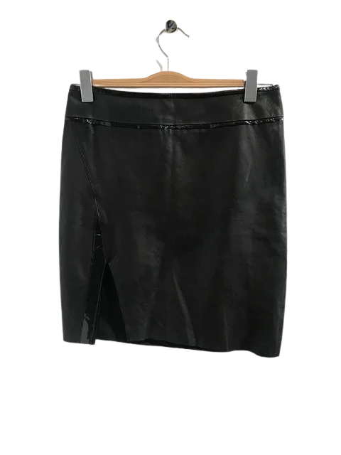 Black Faux Fur Helmut Lang Skirt