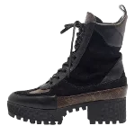 Black Canvas Louis Vuitton Boots