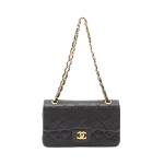 Black Leather Chanel Flap Bag