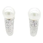 Silver White Gold Mikimoto Earrings