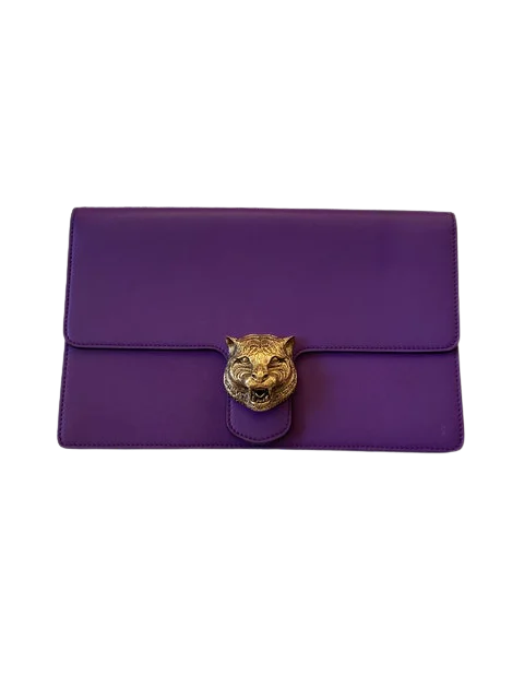 Purple Leather Gucci Clutch