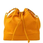 Orange Leather Chanel Bucket Bag