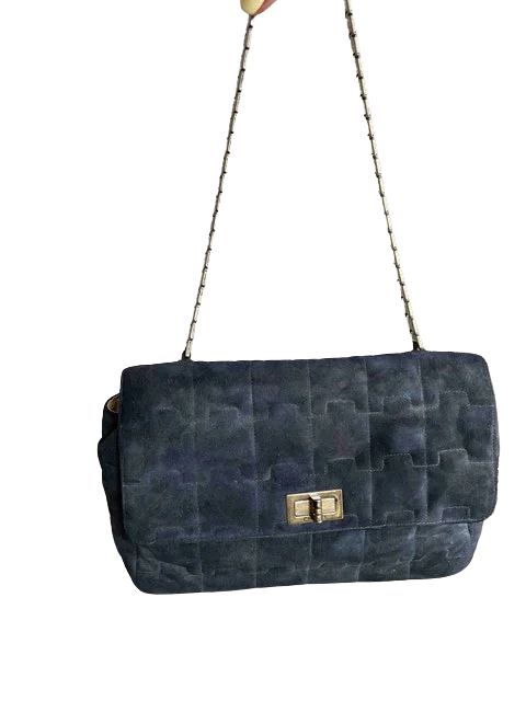 Blue Suede Chanel Flap Bag