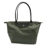 Green Canvas Longchamp Shoulder Bag