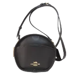 Black Leather Coach Benett Crossbody Bag