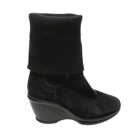 Black Leather Hogan Boots