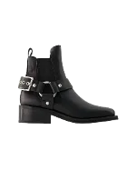 Black Leather Ganni Boots