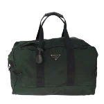 Green Fabric Prada Travel Bag