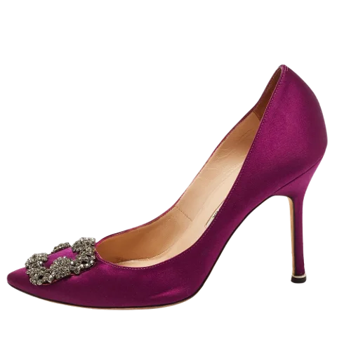 Purple Satin Manolo Blahnik Heels