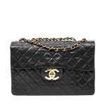 Black Leather Chanel Flap Bag