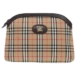 Beige Canvas Burberry Pouch