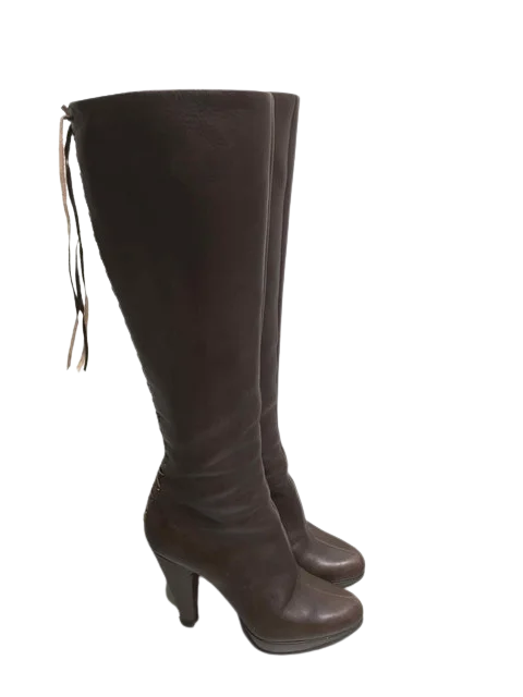 Brown Leather Alaïa Boots