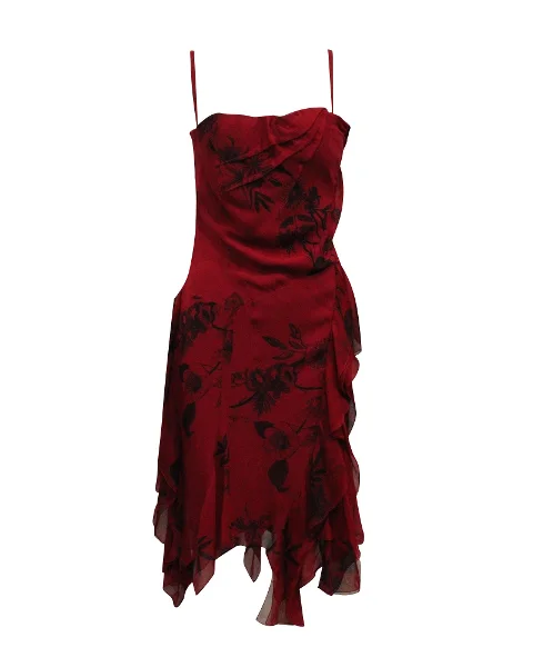 Red Silk Dior Dress