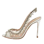 White Leather Aquazzura Heels