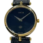 Black Leather Gucci Watch