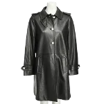 Black Leather Miu Miu Coat