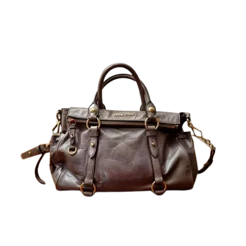 Grey Leather Miu Miu Handbag