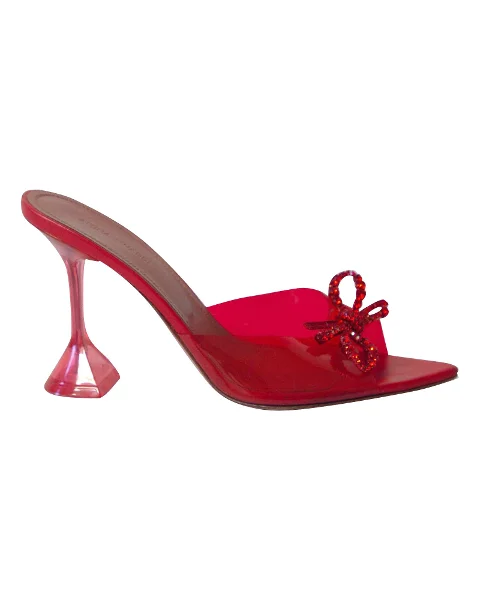 Red Plastic Amina Muaddi Sandals