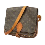 Brown Fabric Louis Vuitton Cartouchiere