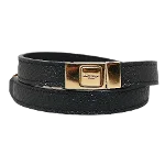 Black Leather Yves Saint Laurent Bracelet