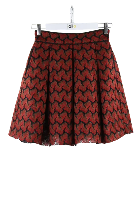 Red Polyester Maje Skirt