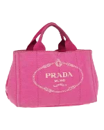 Pink Canvas Prada Canapa Tote