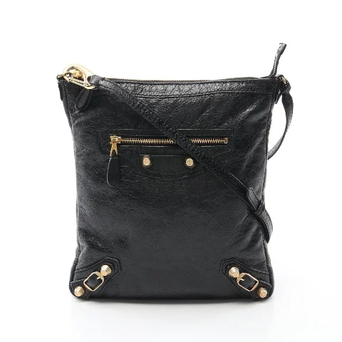 Black Leather Balenciaga Shoulder Bag