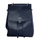 Black Leather Furla Backpack