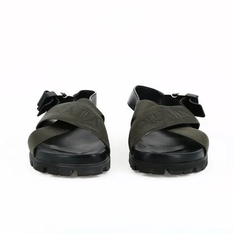 Black Leather Prada Sandals