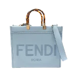 Blue Leather Fendi Tote