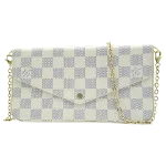 White Fabric Louis Vuitton Pochette Felicie