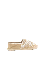 Beige Leather Antik Batik Espadrilles