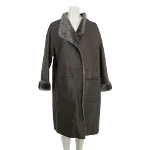 Grey Leather Windsor Coat