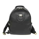 Black Leather Salvatore Ferragamo Backpack