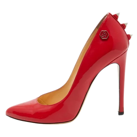 Red Leather Philipp Plein Heels