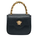 Black Leather Versace Handbag