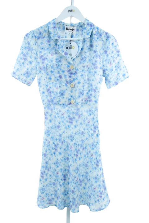 Blue Polyester Rouje Dress