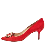 Red Suede Carolina Herrera Heels