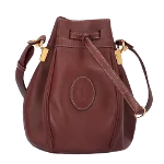 Burgundy Leather Cartier Shoulder Bag