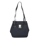 Black Canvas Salvatore Ferragamo Shoulder Bag