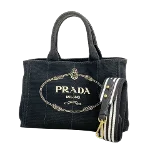 Black Canvas Prada Canapa Tote