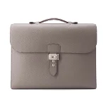 Grey Leather Hermès Briefcase