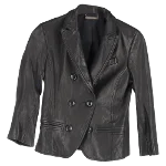 Black Leather Diane Von Furstenberg Blazer