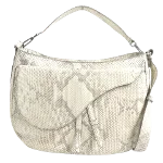 White Leather Dior Saddle Bag