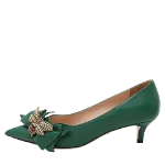 Green Leather Gucci Heels