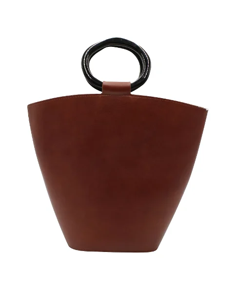 Brown Leather Staud Handbag